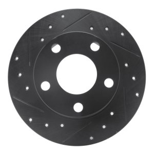 Audi A6 Quattro Brake Rotor (1) - Rear Left - R1 Concepts - Drilled & Slotted - Black - `98-`01
